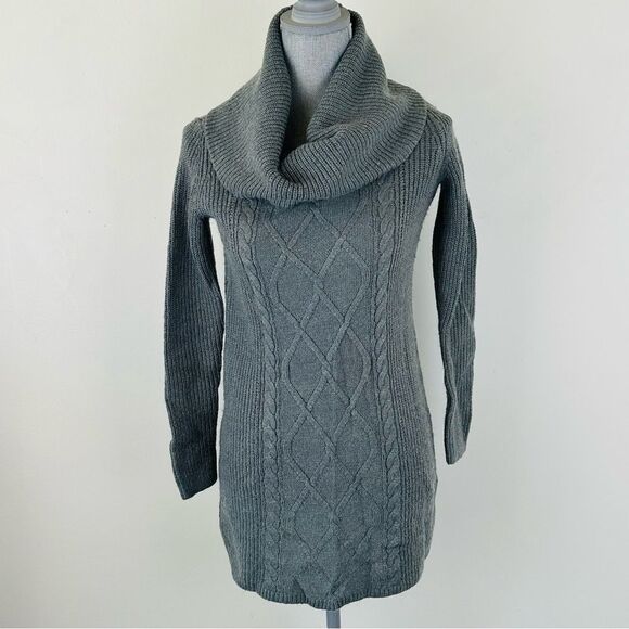 NWOT Express Women’s Charcoal Cowl Neck Sweater SZ XS Wool Classic Cozy Comfy - Picture 1 of 9